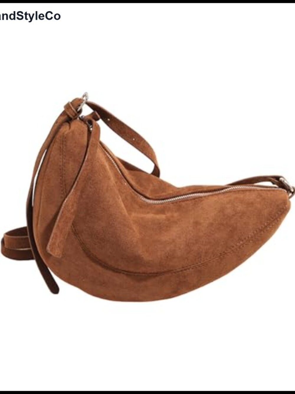 Faux Suede Sling Bag Crossbody Purse Adjustable Strap Lightweight Travel